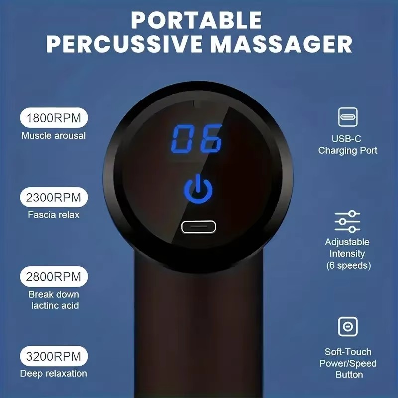 Czarny przenośny pistolet do m – Massage Gun Deep Tissue recenzja i cena