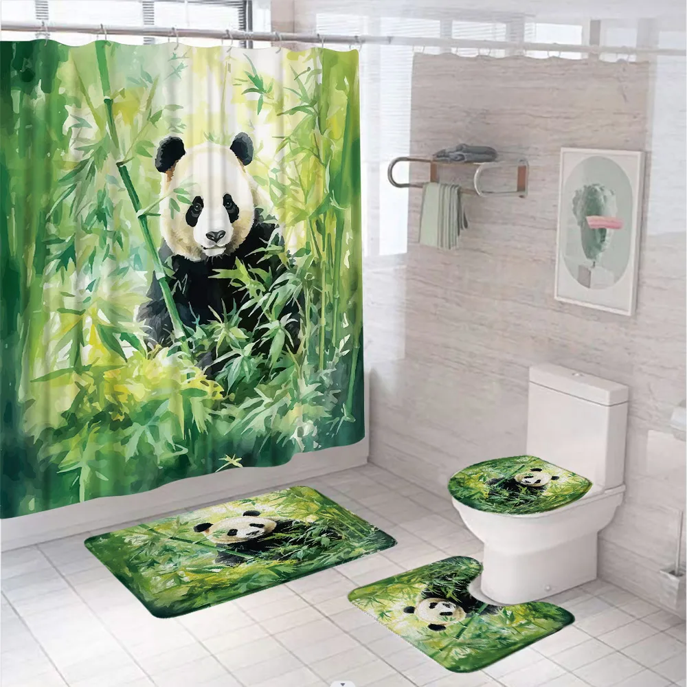 4Pc Watercolor Green Bamboo Sh – Bamboo Bath Mat recenzja i cena