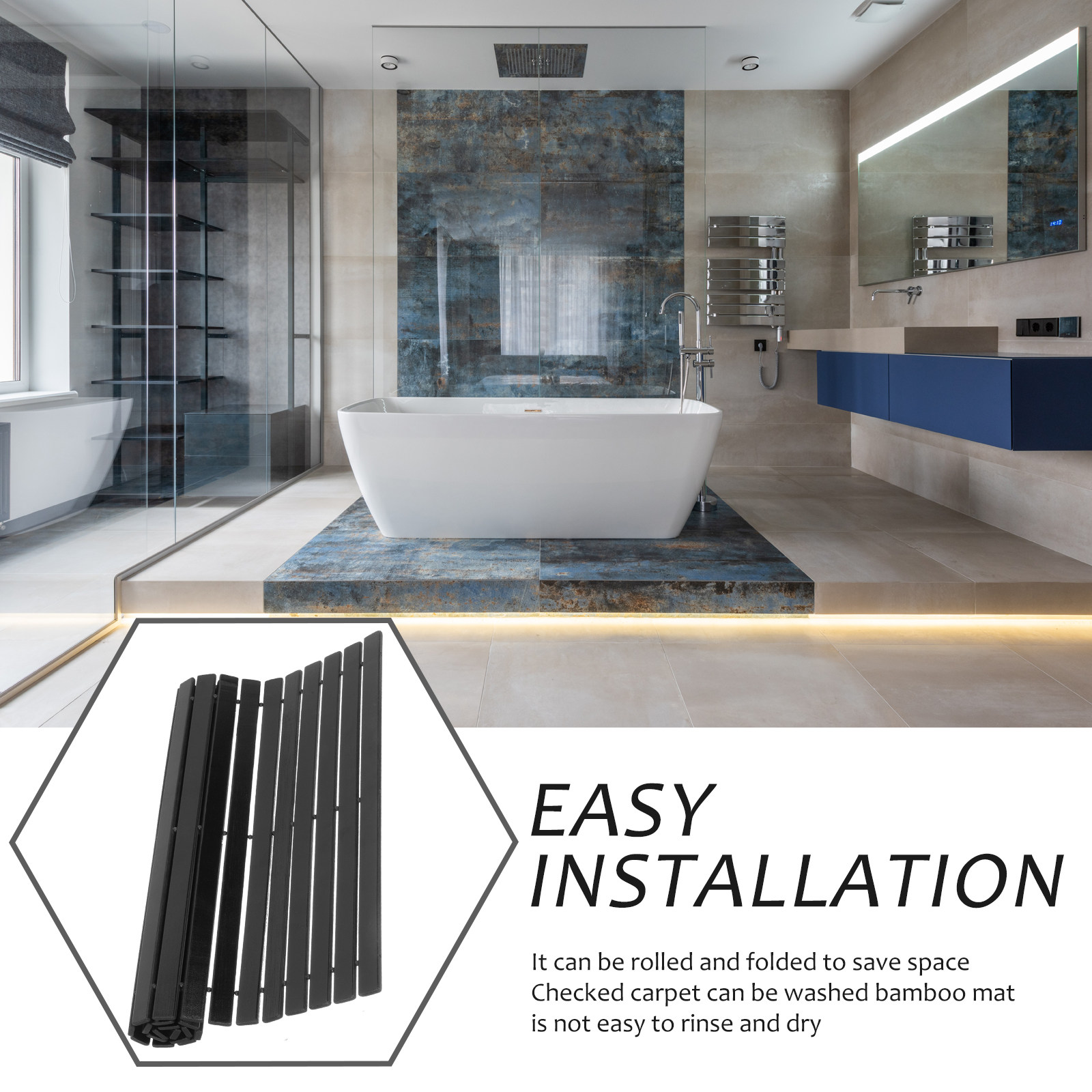 Bambusowa mata do kąpieli anty – Bamboo Bath Mat recenzja i cena
